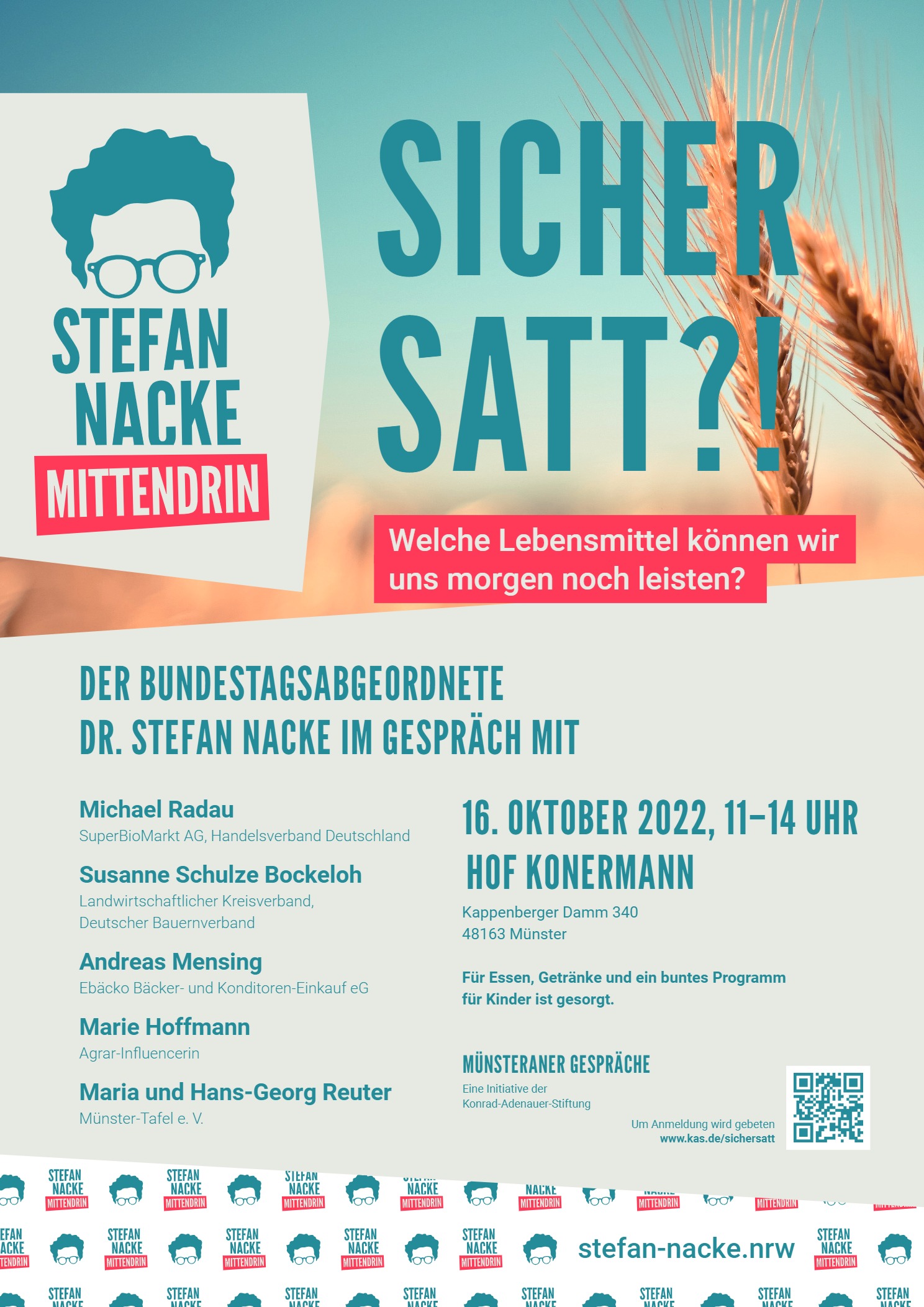 Bundestagsabgeordneter Stefan Nacke lädt ein zur Hofveranstaltung am Welternährungstag