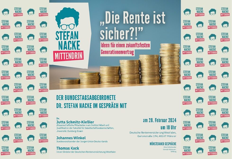 Einladung zum 5. Münsteraner Gespräch „Die Rente ist sicher?!“ am 28.02.2024
